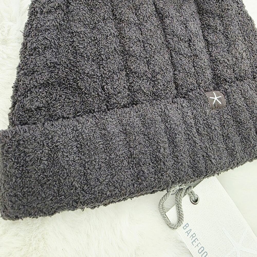 Barefoot Dreams CozyChic Cable Knit Beanie Hat Pom Pom Slouchy Brown NWT OS - Picture 7 of 12